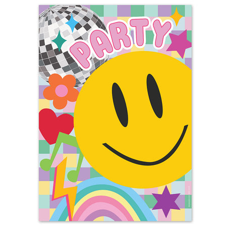 Roller Skate Party Smiley Poster - A3