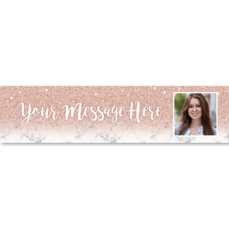 Rose Gold Glitter Personalised Photo Banner - Pack of 2 - 1.2m