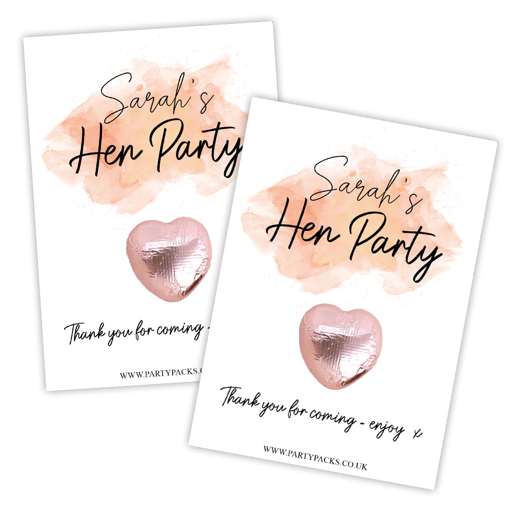 Personalised Rose Gold Hen Party Favours - A6 - Pack of 8