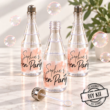 Rose Gold Blush Personalised Mini Champagne Bubbles - Pack of 16