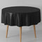 Black Round Plastic Tablecloth - 2.13m