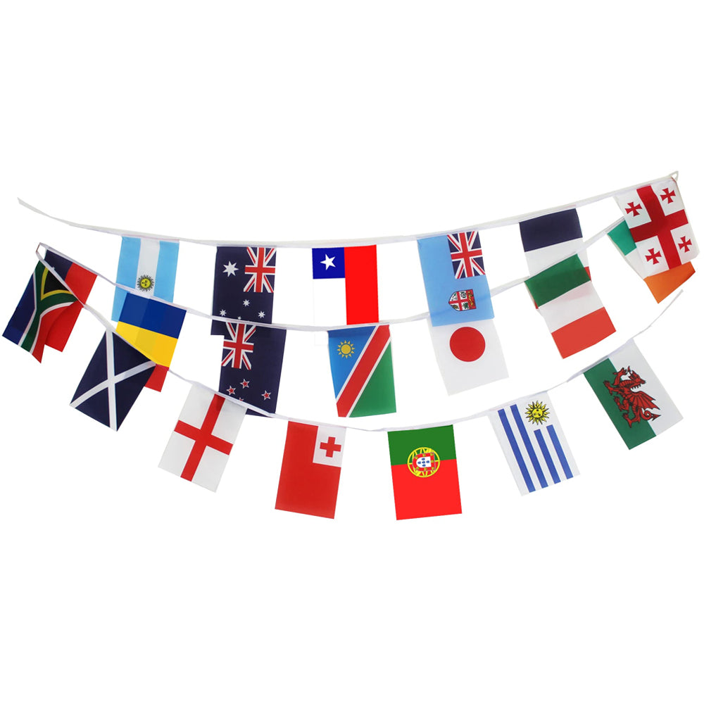 Rugby World Cup Countries Fabric Flag Bunting - 20 Flags - 6m