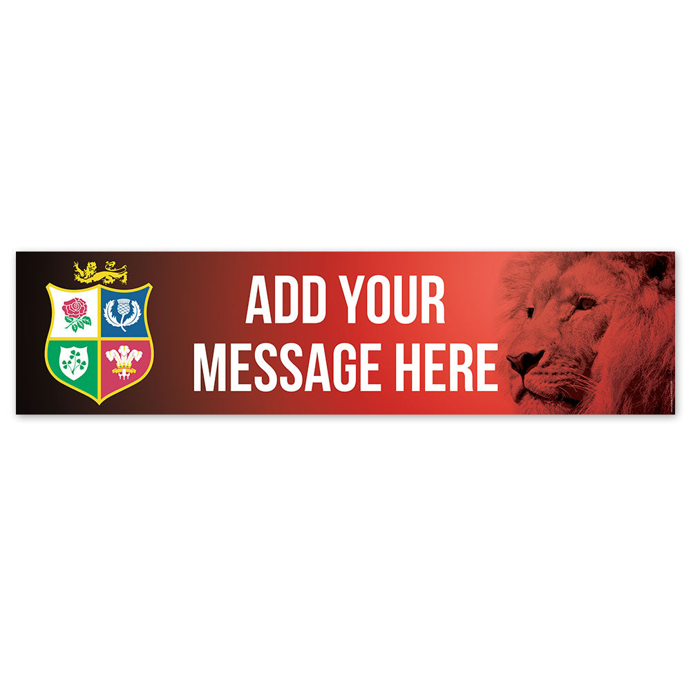 Add Your Own Message Lions Rugby Tour Personalised Banner - 120cm x 30cm