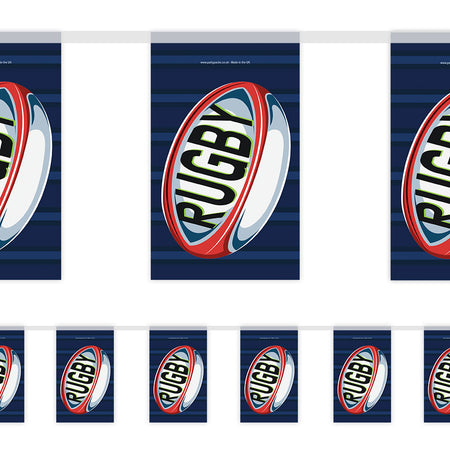Rugby Ball Paper Bunting Decoration - 2.4m