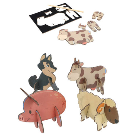 Farm Glow In The Dark Scratch Art 3D Puzzle - 4 Designs - Each