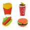 Fast Food Erasers - 4 Assorted Designs - 3.5cm - Each