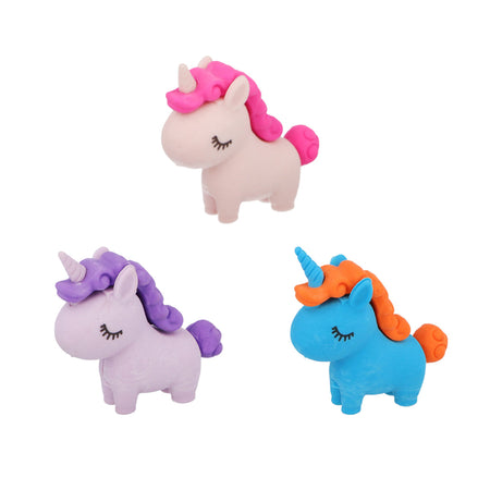 Unicorn Eraser - 4cm - 3 Assorted - Each