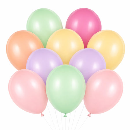 Pastel Assorted Colour Latex Balloons - 12