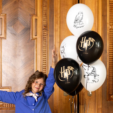 Black and White Harry Potter Latex Foil Balloons - 12