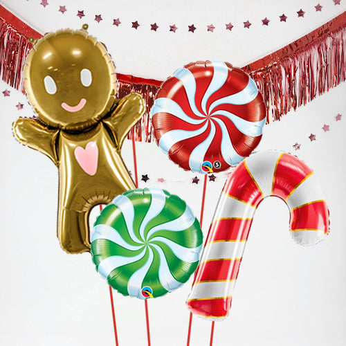 Inflated Christmas Gingerbread Man Balloon Bundle in a Box