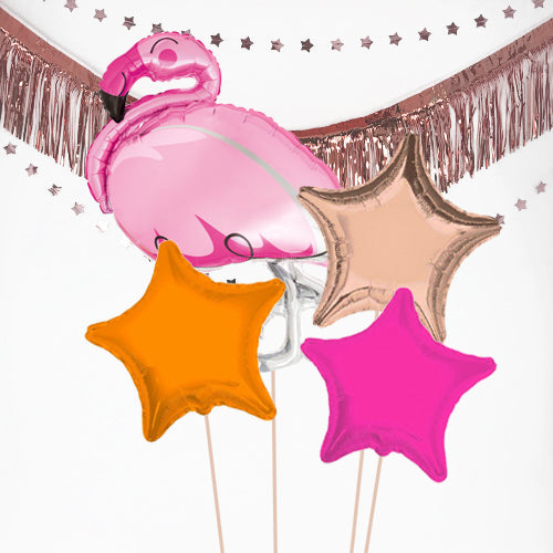 Inflated Tropical Flamingo Balloon Bundle in a Box