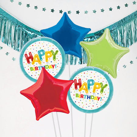Inflated Happy Birthday Balloon Bundle in a Box