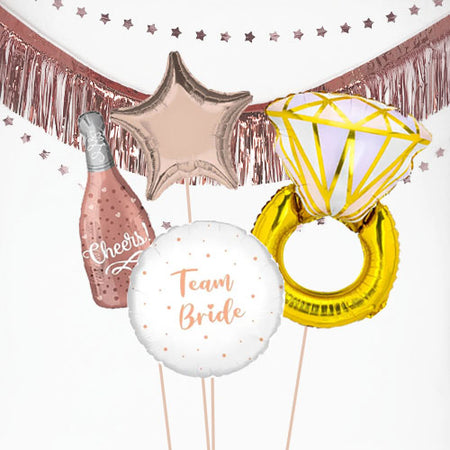 Inflated Hen Party Rose Gold Balloon Bundle in a Box