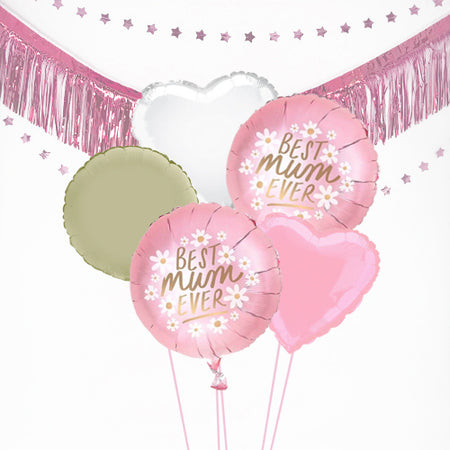 Inflated Mother's Day Pink Floral Balloon Bundle in a Box