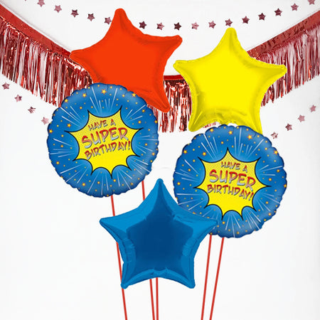 Inflated Superhero Balloon Bundle in a Box