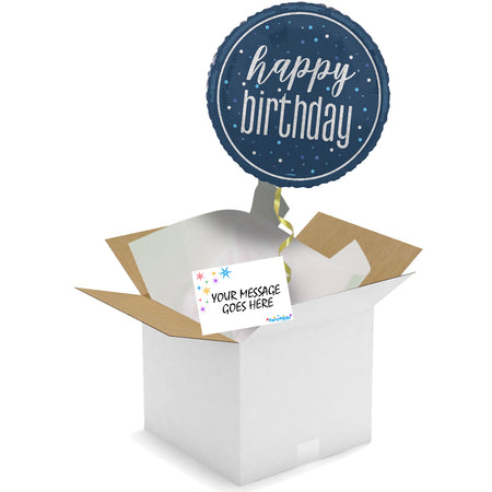 Send a Balloon - Blue Glitz - Happy Birthday