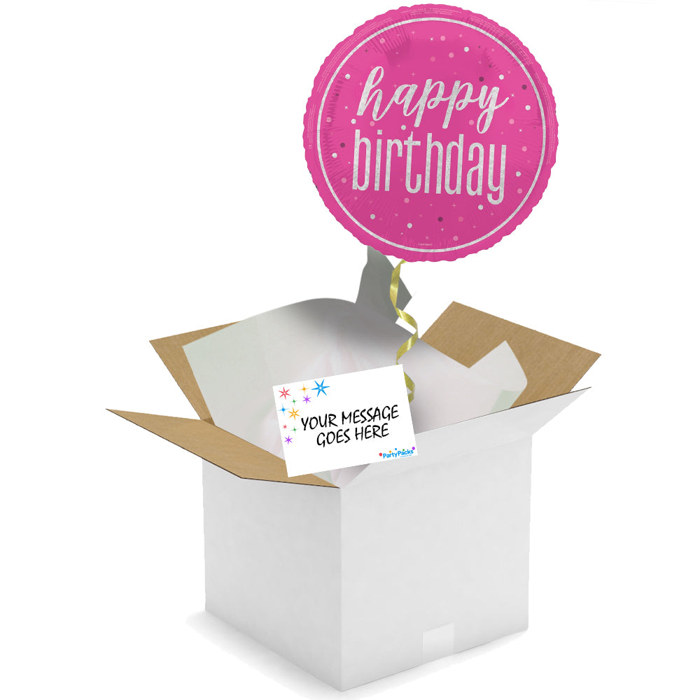 Send a Balloon - Pink Glitz - Happy Birthday