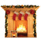 Festive Christmas Fireplace Cardboard Cutout - 101cm Tall