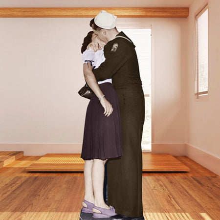 Victory Day Kissing Couple Cardboard Cut Out - 1.84m