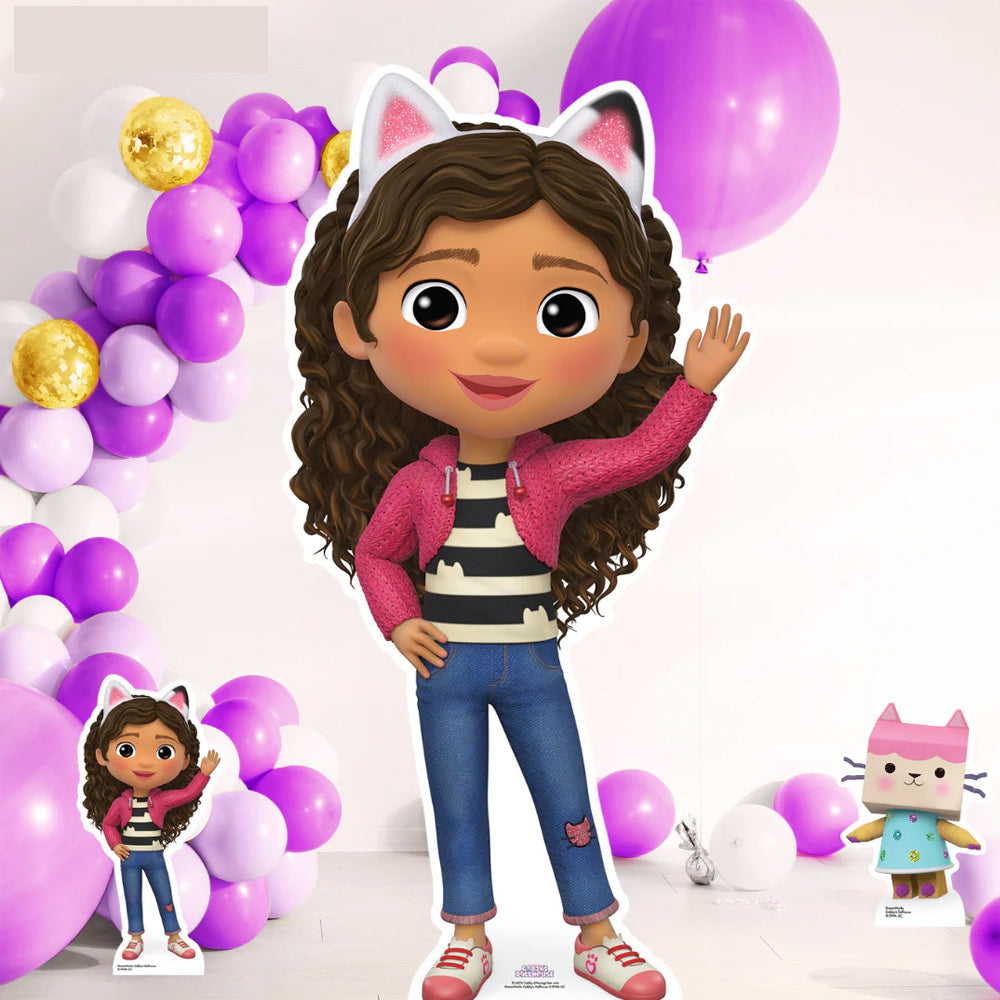 Gabby's Dollhouse Gabby Waving Cardboard Cutout - 96cm + FREE Mini Cutouts