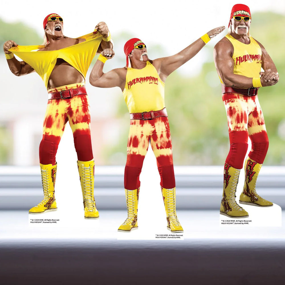 Mini Hulk Hogan Desktop Card Cutout Decorations - Pack of 3 - 30cm