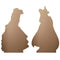 Mini Wicked Glinda and Elphaba Desktop Card Cutout Decorations - Pack of 2 - 31cm