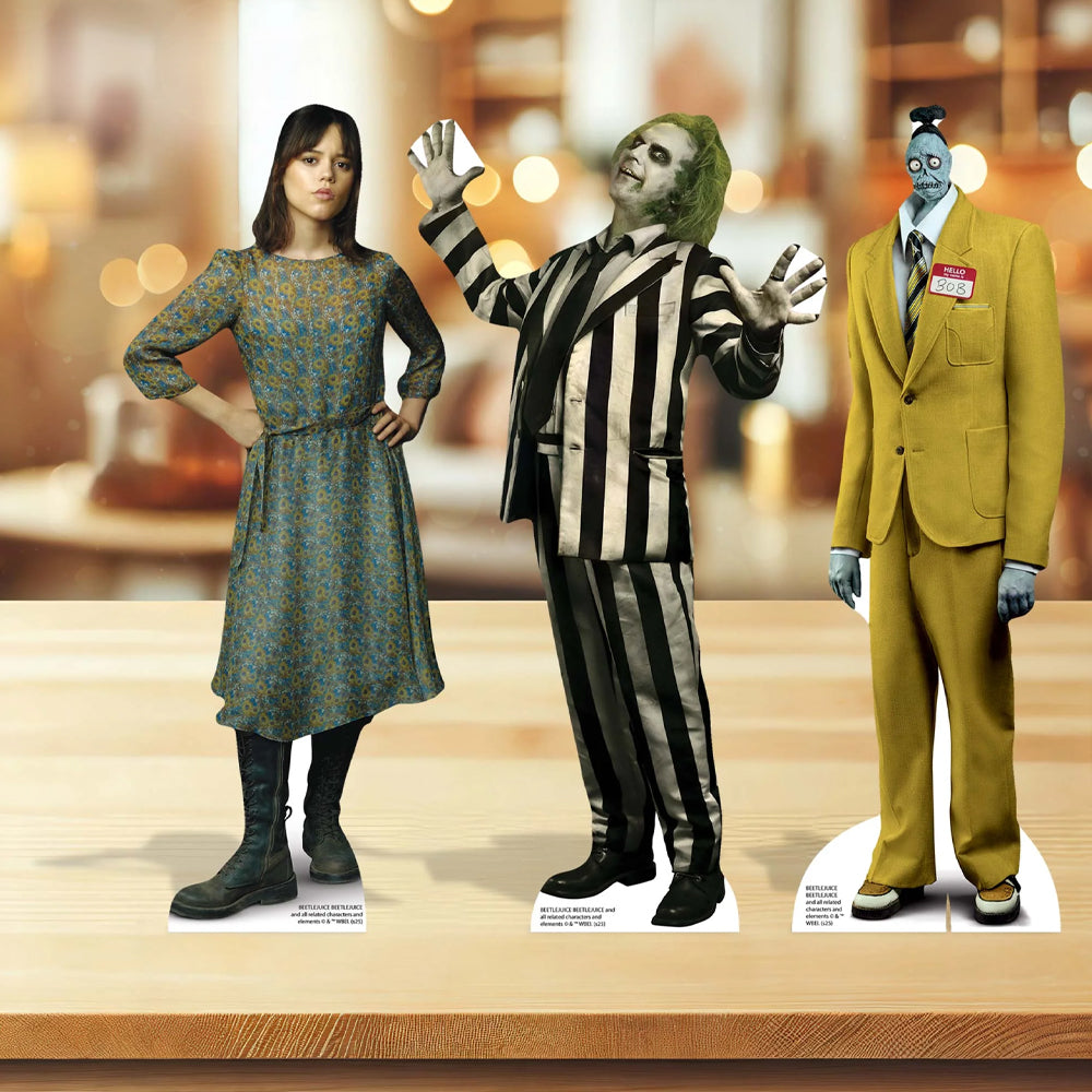 Mini Beetlejuice Characters Desktop Card Cutout Decorations - Pack of 3 - 30cm