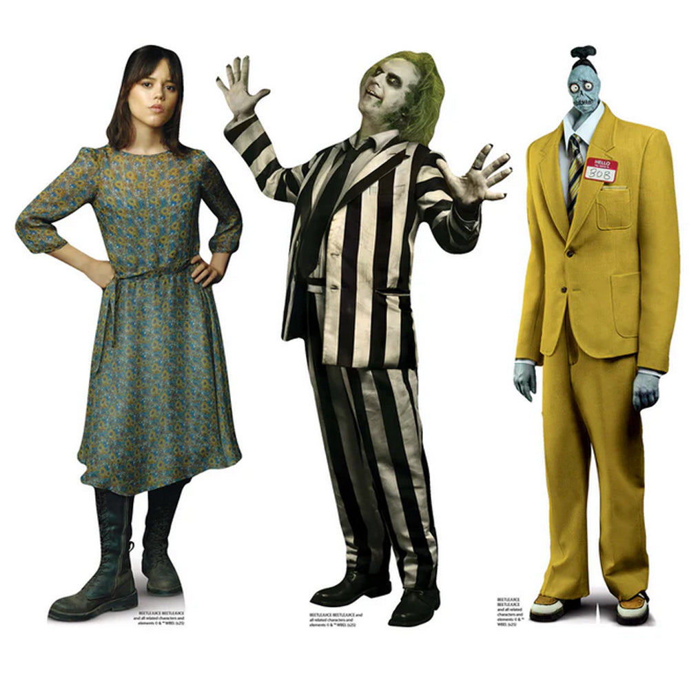 Mini Beetlejuice Characters Desktop Card Cutout Decorations - Pack of 3 - 30cm