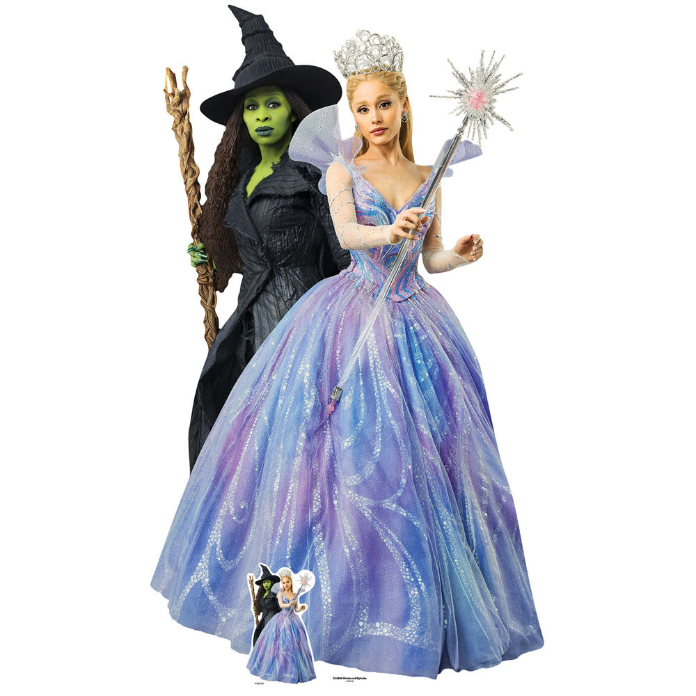 Wicked For Good Glinda and Elphaba Double Lifesize Cardboard Cutout - 1.59cm