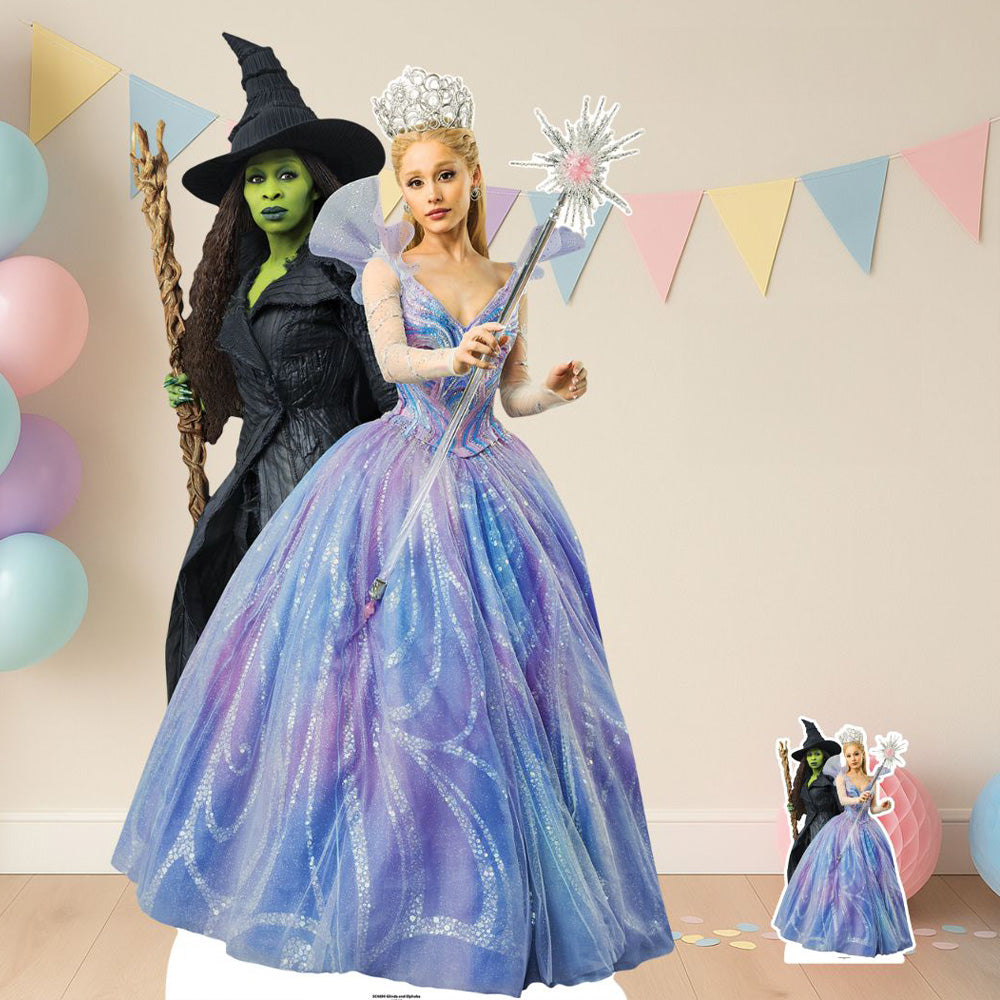 Wicked For Good Glinda and Elphaba Double Lifesize Cardboard Cutout - 1.59cm