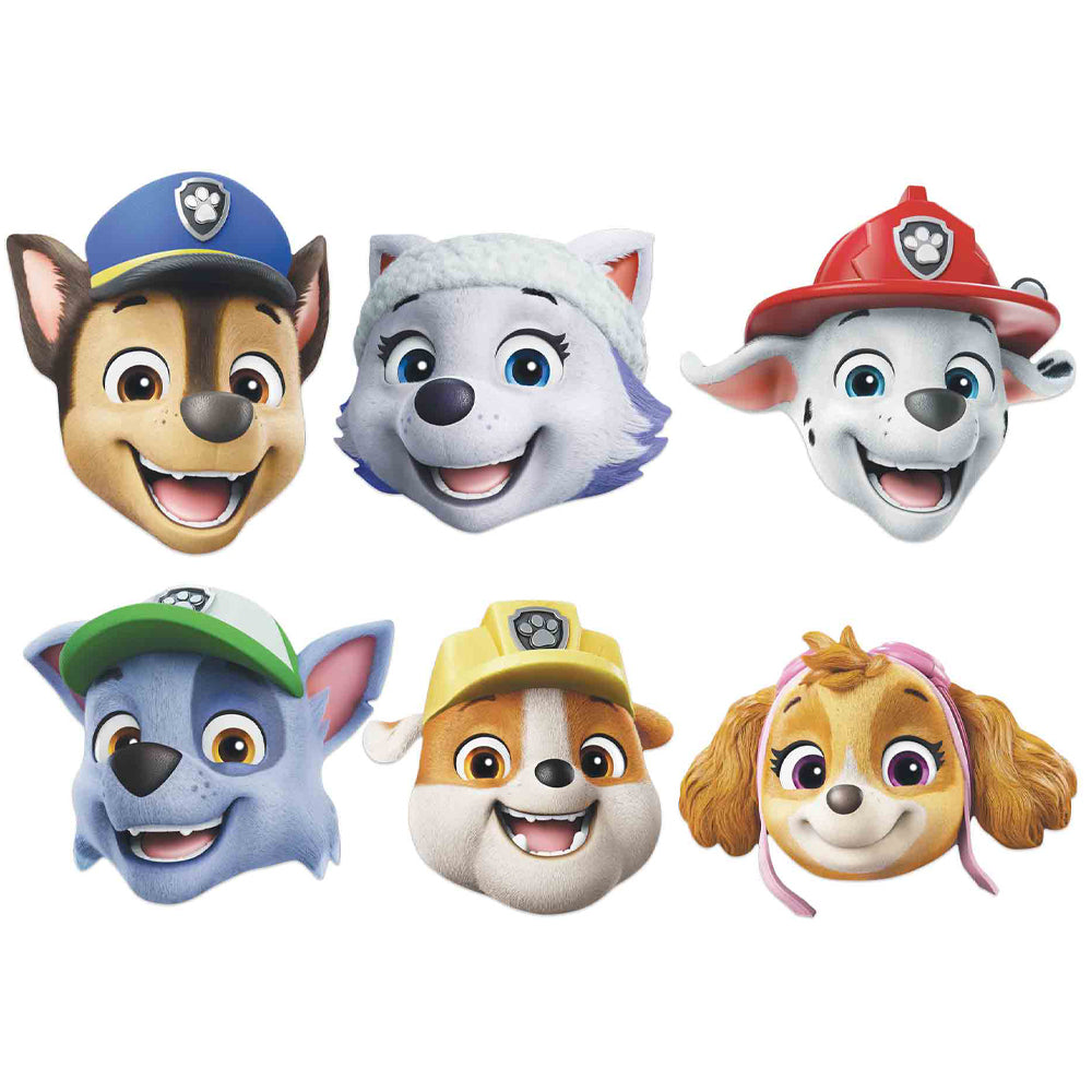 Paw Patrol Card Masks - Pack of 6
