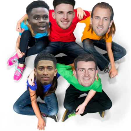 England Football Player Card Masks - Pack of 6