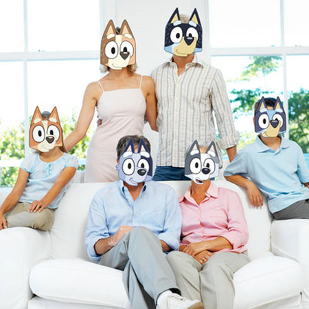 Bluey Family Characters Card Masks - Pack of 6