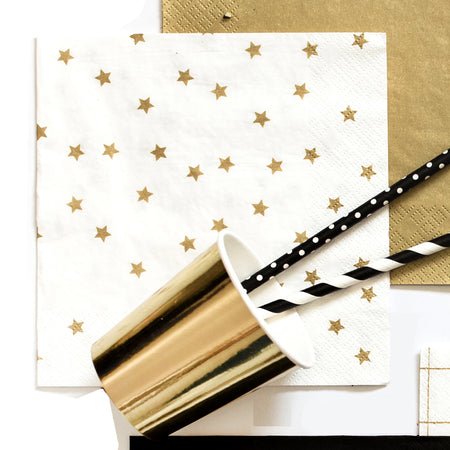 Gold Star Paper Napkins - Pack of 20