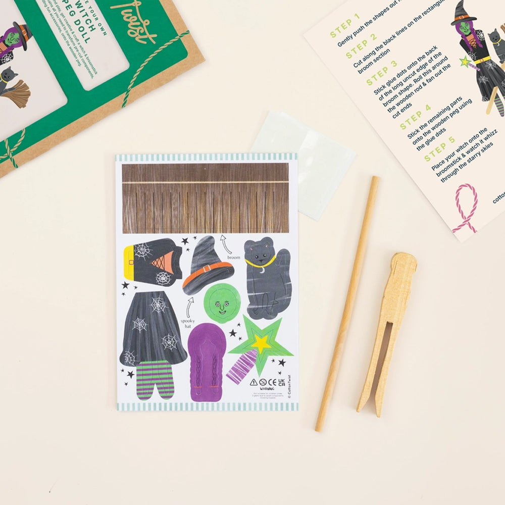 Make Your Own Witch Peg Doll Craft Kit - Plastic Free