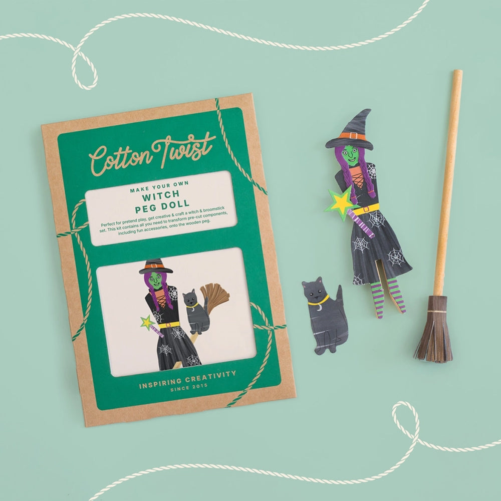 Make Your Own Witch Peg Doll Craft Kit - Plastic Free
