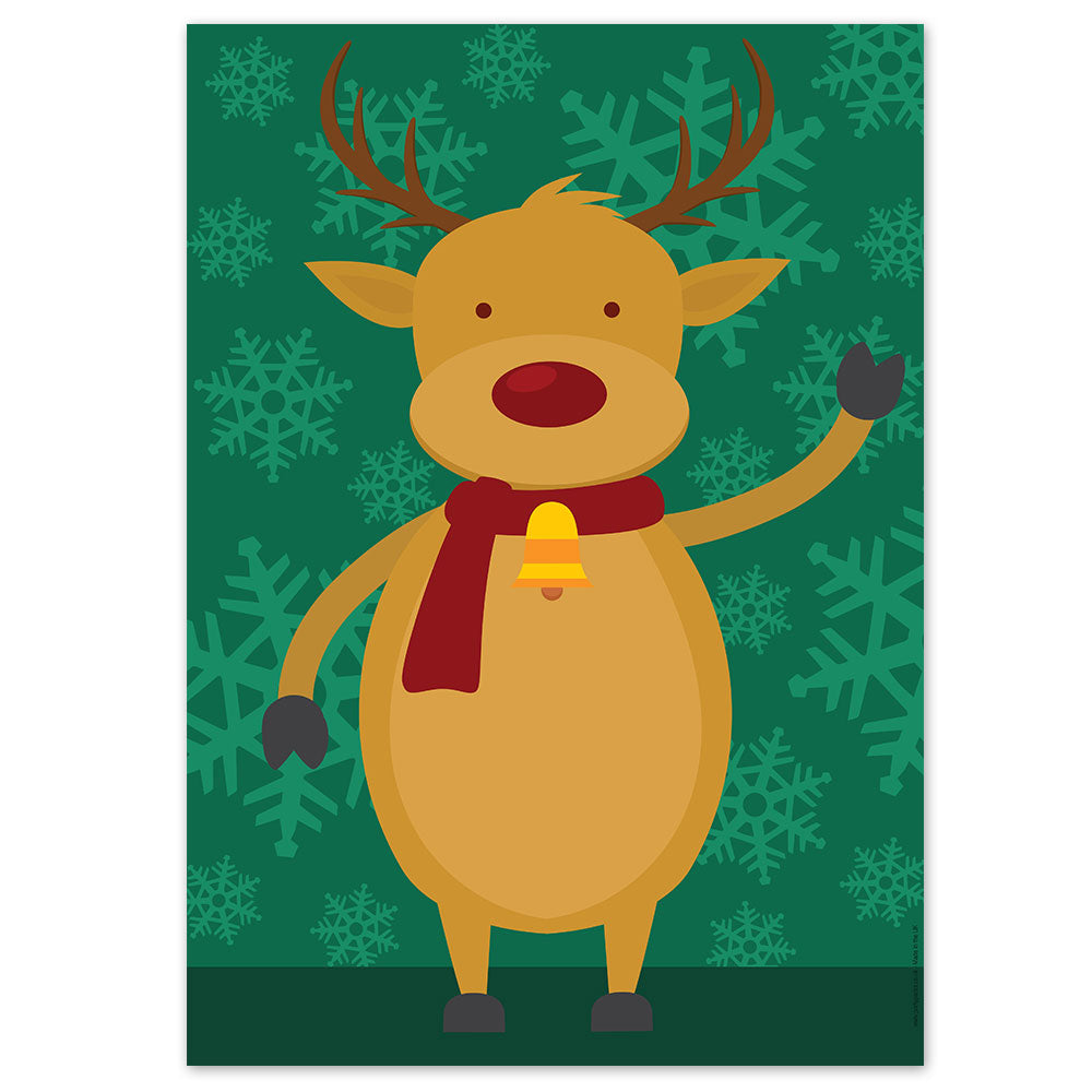 Rudolph Christmas Poster A3 | Santa's Reindeer Wall Decoration | Party ...