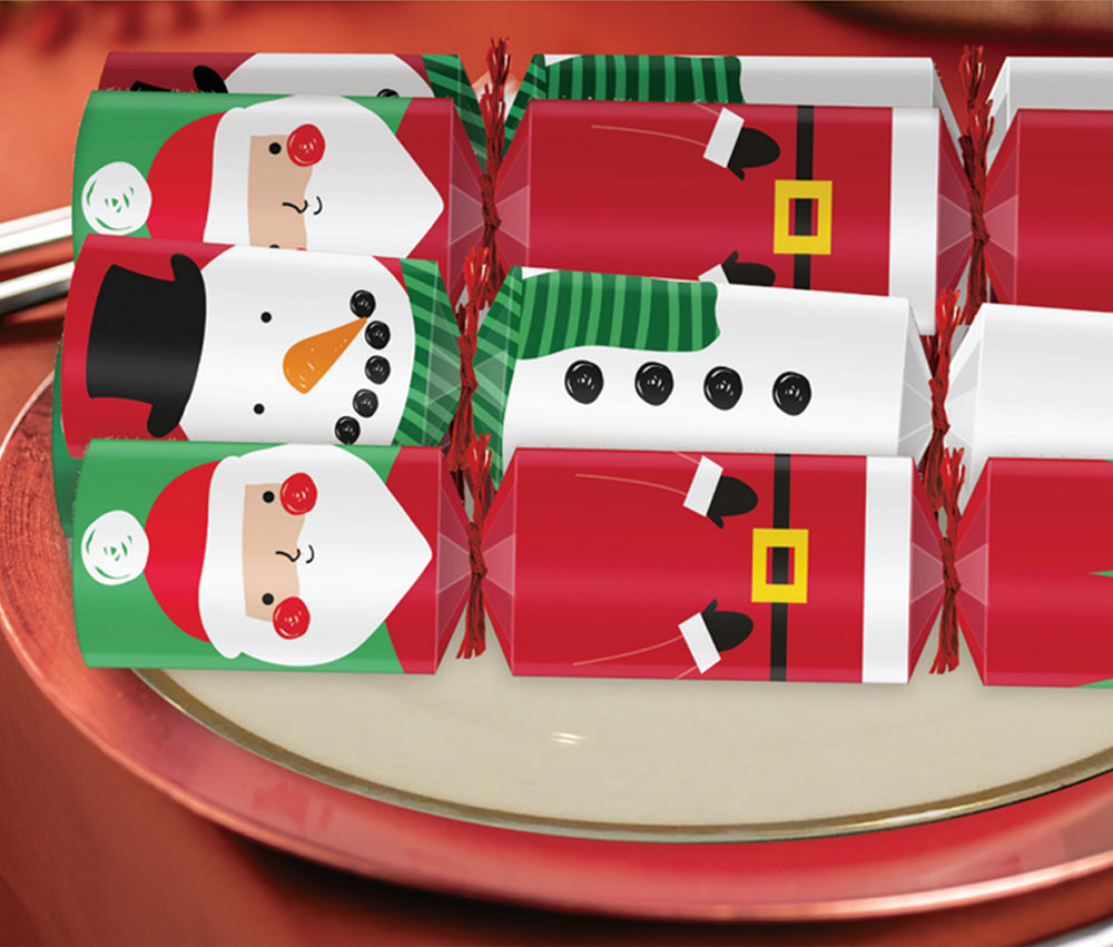 Santa & Snowman Christmas Crackers - 11" - Plastic Free - Each