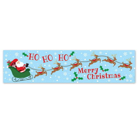 Flying Santa and Reindeer Sleigh Christmas Banner - 120cm x 30cm