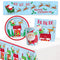 Colourful Santa Christmas Tableware Pack For 8 People With FREE Banner