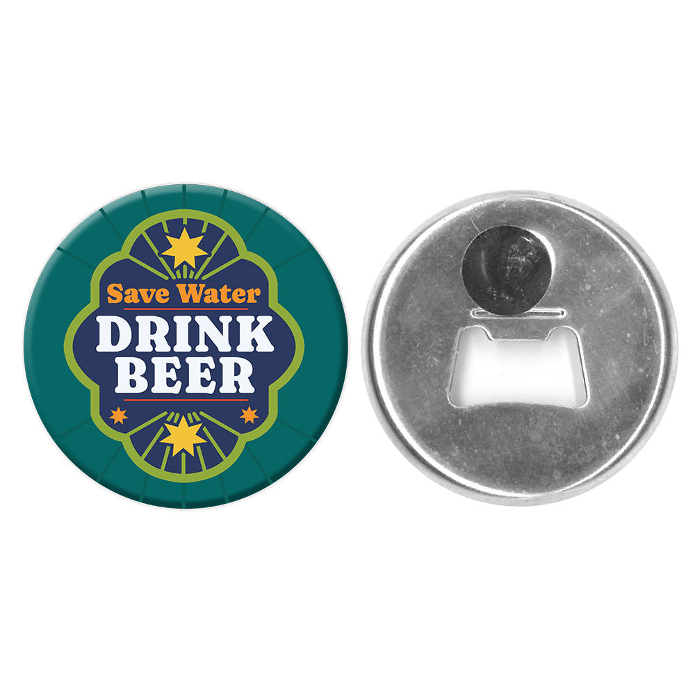 Save Water Drink Beer Bottle Opener Magnet - 58mm