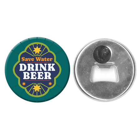 Save Water Drink Beer Bottle Opener Magnet - 58mm