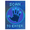 Scan to Enter Computer Sci Fi Prop Poster A3 - Futuristic Party Decoration