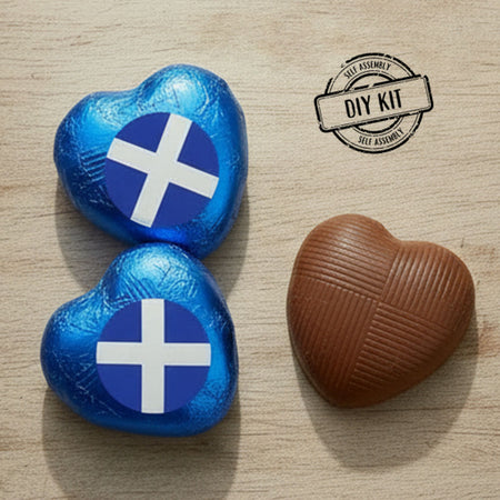 Scotland St. Andrews Flag Heart Chocolates Kit - Pack 24