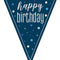 Birthday Glitz Blue Happy Birthday Flag Bunting - 2.7m