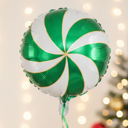 Green Candy Swirl Foil Balloon - 14