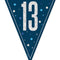 Birthday Glitz Blue 13th Flag Bunting - 2.7m