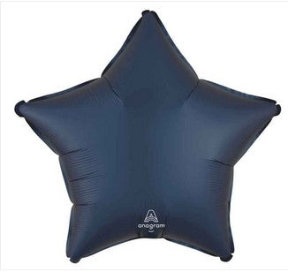 Navy Satin Foil Star Balloon - 18