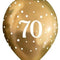 Gold Celebration 70th Birthday Latex Balloons - 11