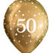 Gold Celebration 50th Birthday Latex Balloons - 11